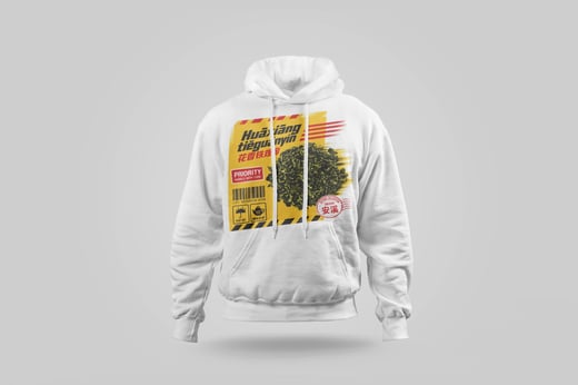 Hoodie — Floral Tie Guan Yin